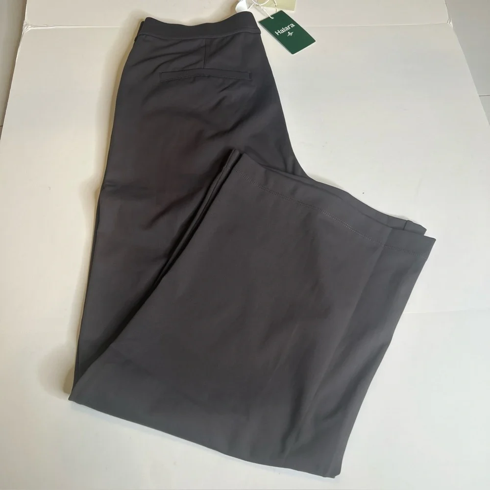 Halara Pleated High Waist Wide Leg Pull On Stretch Pants Medium Petite Gray - Picture 10 of 16